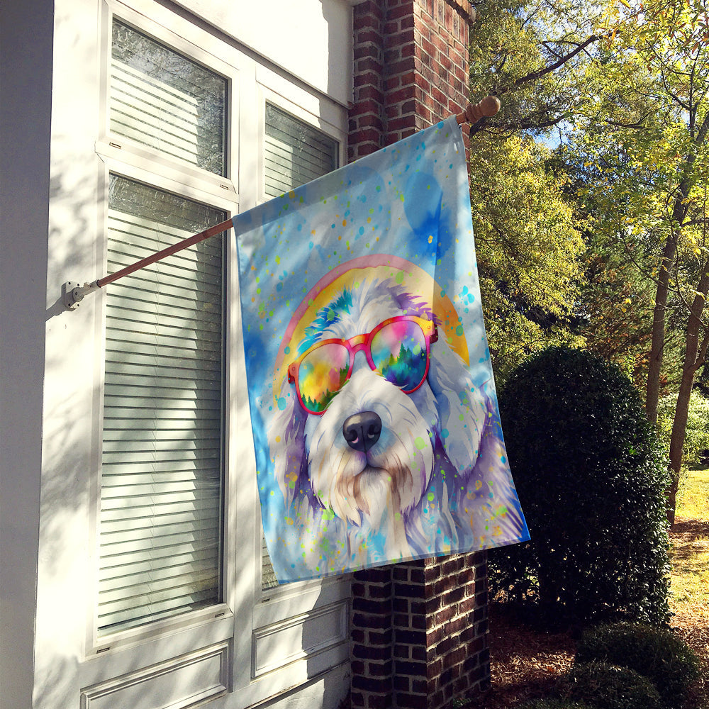 Old English Sheepdog Hippie Dawg House Flag