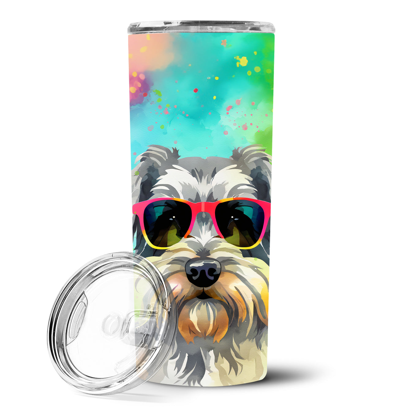 Schnauzer Hippie Dawg Stainless Steel Skinny Tumbler