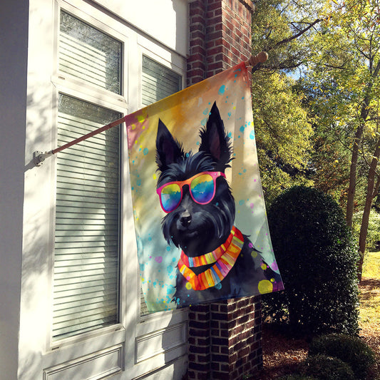 Scottish Terrier Hippie Dawg House Flag