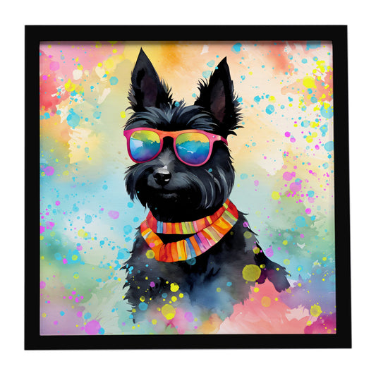 Scottish Terrier Hippie Dawg Framed Metal Print