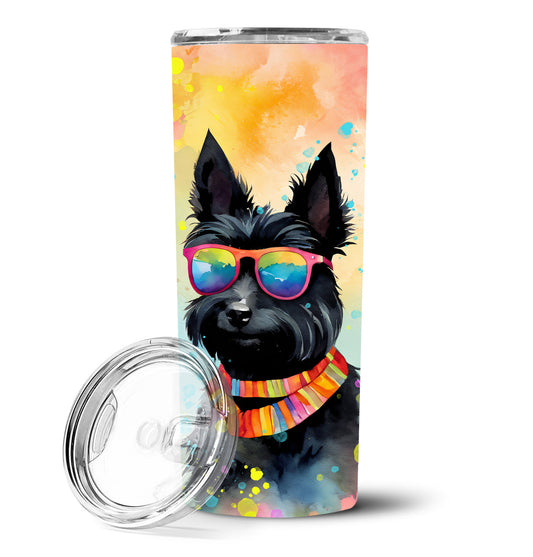 Scottish Terrier Hippie Dawg Stainless Steel Skinny Tumbler