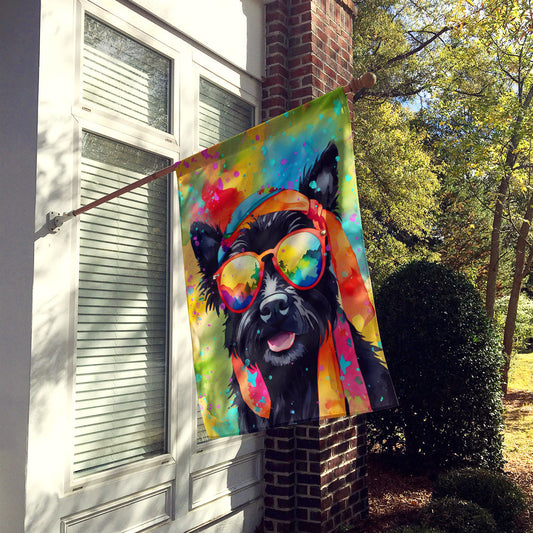 Scottish Terrier Hippie Dawg House Flag
