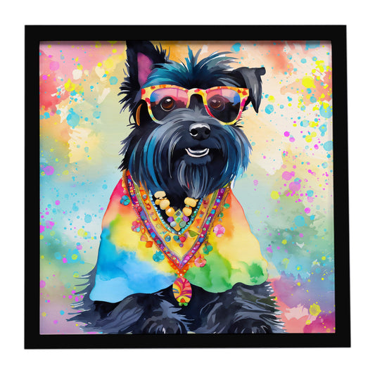 Scottish Terrier Hippie Dawg Framed Metal Print