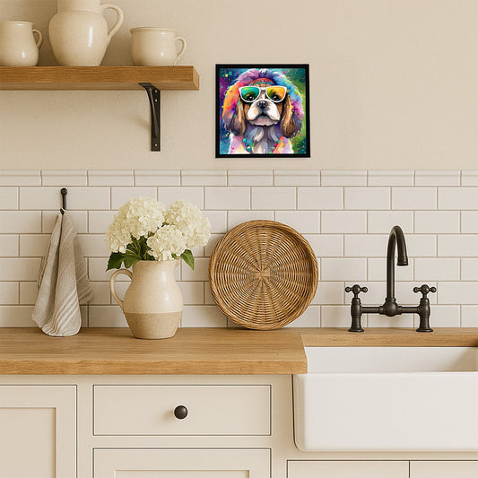 Shih Tzu Hippie Dawg Framed Metal Print