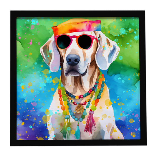 Weimaraner Hippie Dawg Framed Metal Print