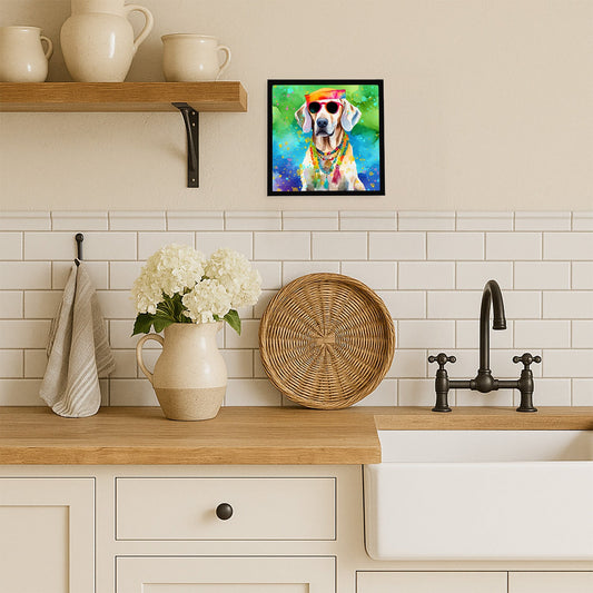 Weimaraner Hippie Dawg Framed Metal Print