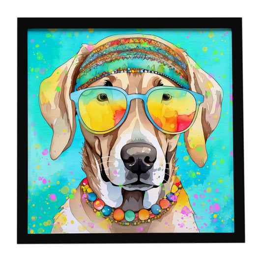 Weimaraner Hippie Dawg Framed Metal Print