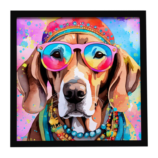 Weimaraner Hippie Dawg Framed Metal Print