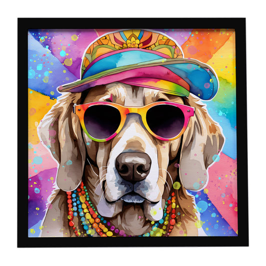 Weimaraner Hippie Dawg Framed Metal Print