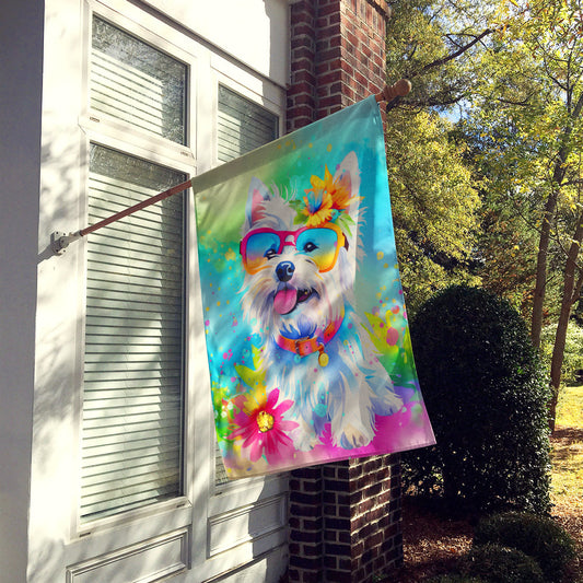 Westie Hippie Dawg House Flag