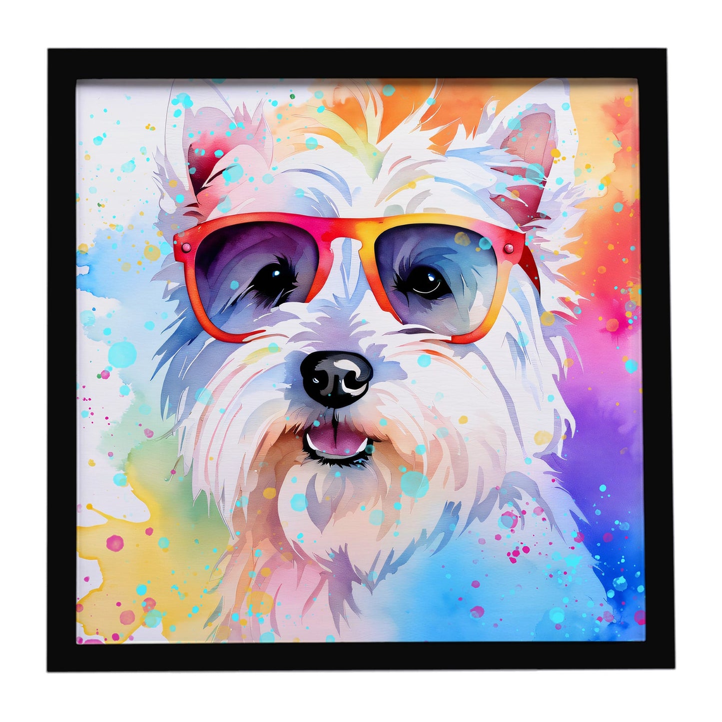 Westie Hippie Dawg Framed Metal Print