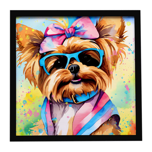 Yorkshire Terrier Hippie Dawg Framed Metal Print