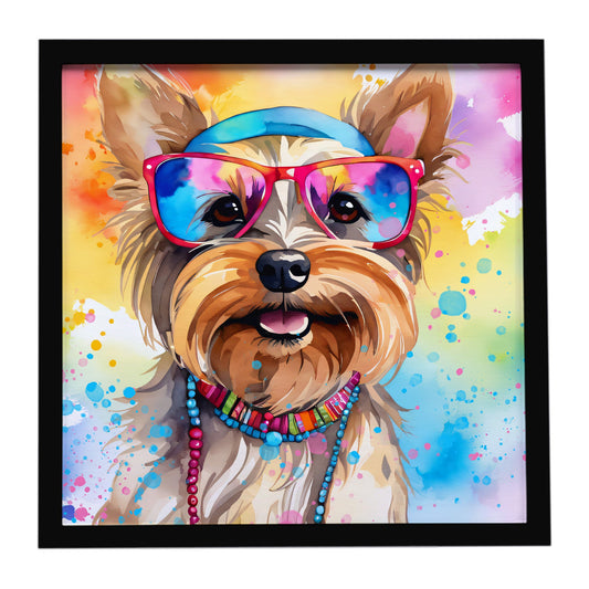 Yorkshire Terrier Hippie Dawg Framed Metal Print