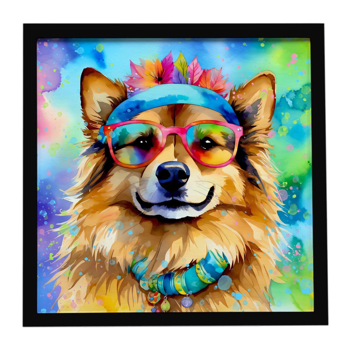 Hippie Dawg Framed Metal Print