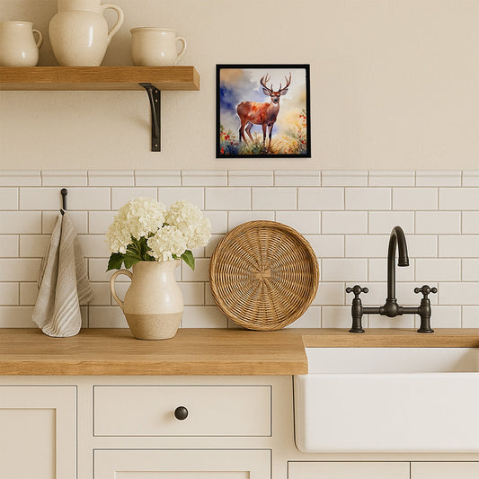 Deer Framed Metal Print