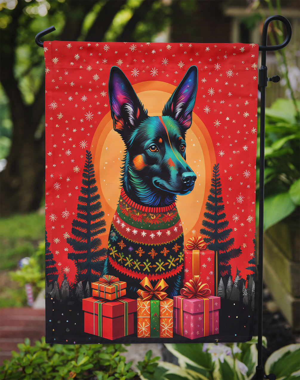 Australian Kelpie Holiday Christmas Garden Flag – Outdoor Decorative Yard Flag