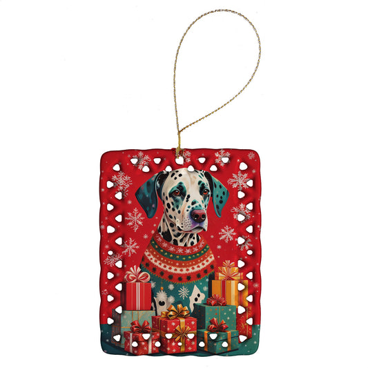 Dalmatian Holiday Christmas Porcelain Ornament