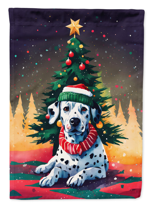 Dalmatian Christmas Garden Flag – Cozy Dog Holiday Decor with Tree & Presents