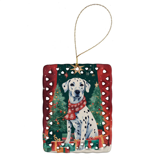 Dalmatian Christmas Porcelain Ornament