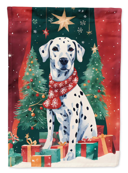 Dalmatian Christmas Garden Flag – Cozy Dog Holiday Decor with Tree & Presents