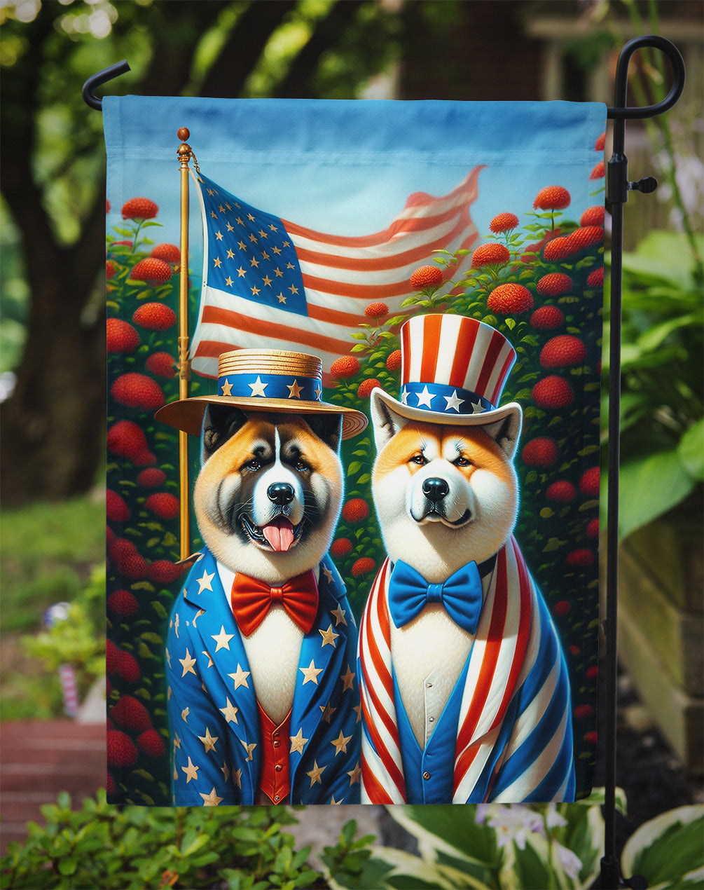 All American Akita Garden Flag – Dogs with American Flag Background by Caroline’s Treasures