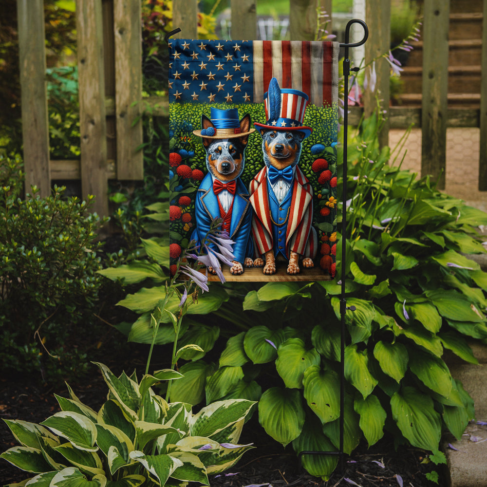 All American Australian Cattle Dog Garden Flag – Dogs with American Flag Background by Caroline’s Treasures
