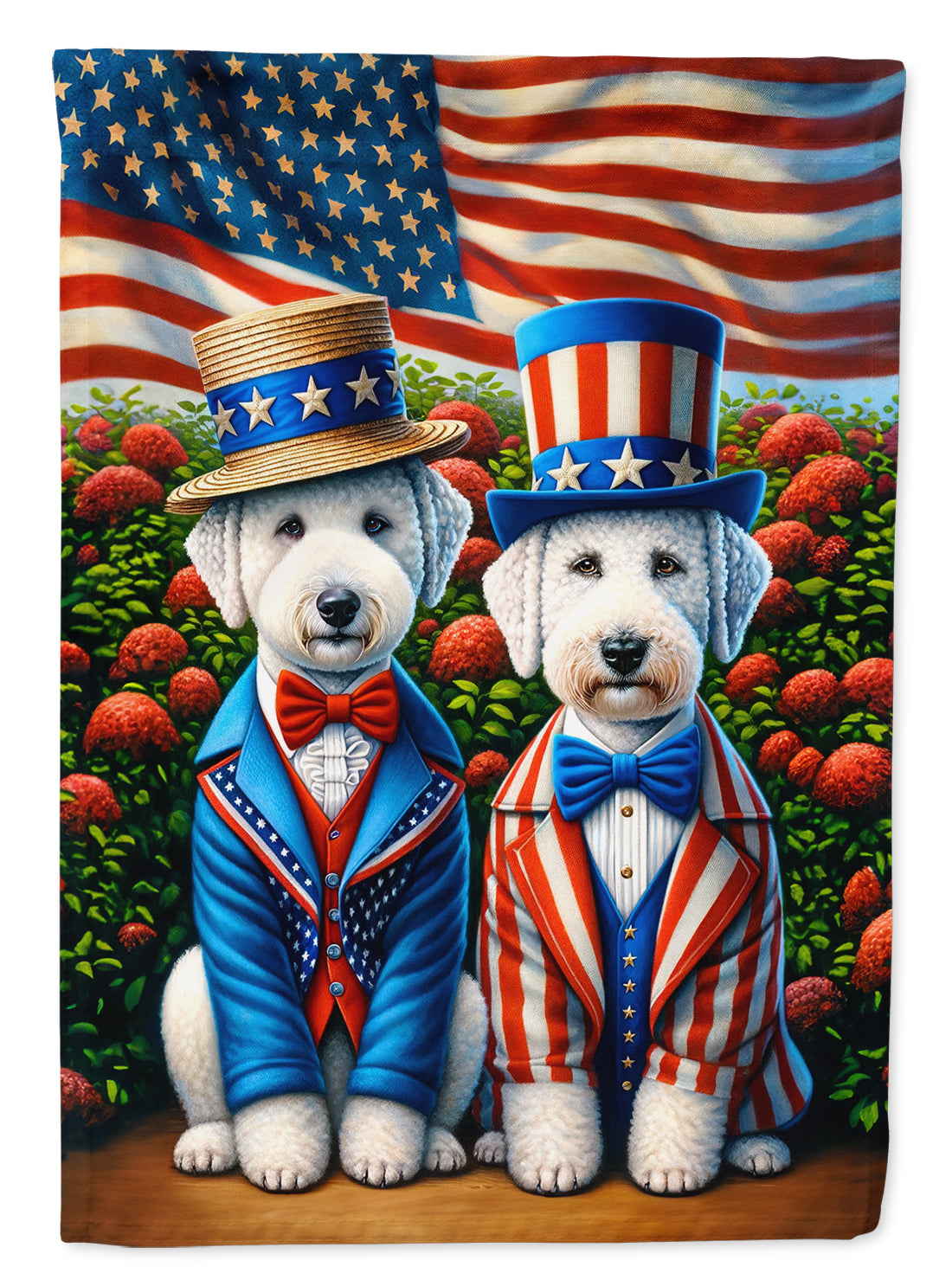 All American Bedlington Terrier Garden Flag – Dogs with American Flag Background by Caroline’s Treasures