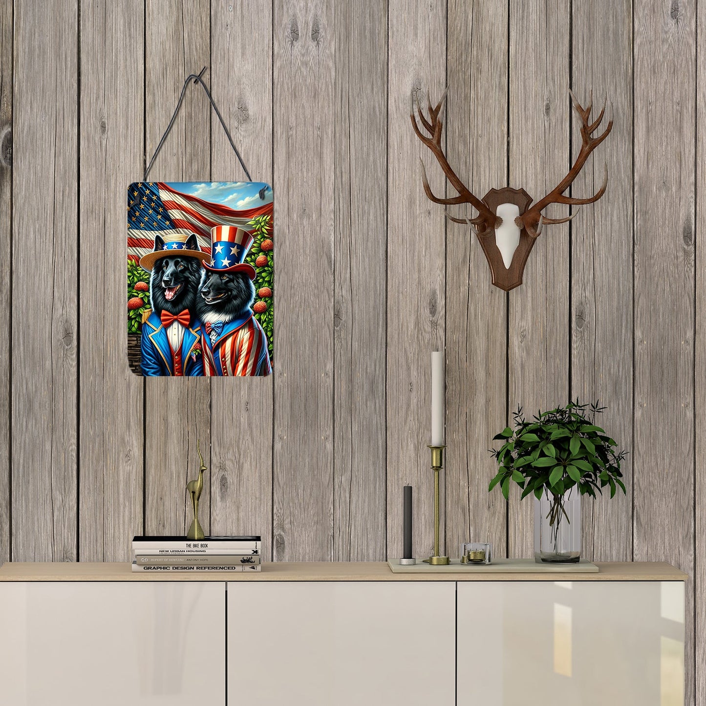 All American Belgian Sheepdog Wall or Door Hanging Prints
