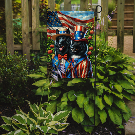 All American Belgian Sheepdog Garden Flag – Dogs with American Flag Background by Caroline’s Treasures