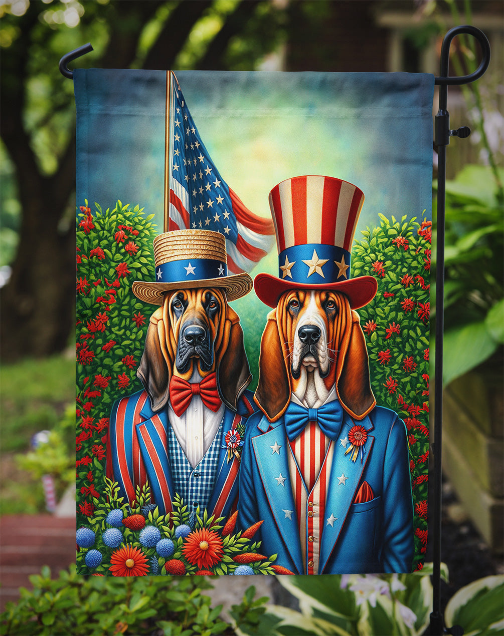 All American Bloodhound Garden Flag – Garden Flag by Caroline's Treasures