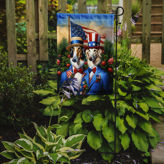 All American Borzoi Garden Flag – Dogs with American Flag Background by Caroline’s Treasures