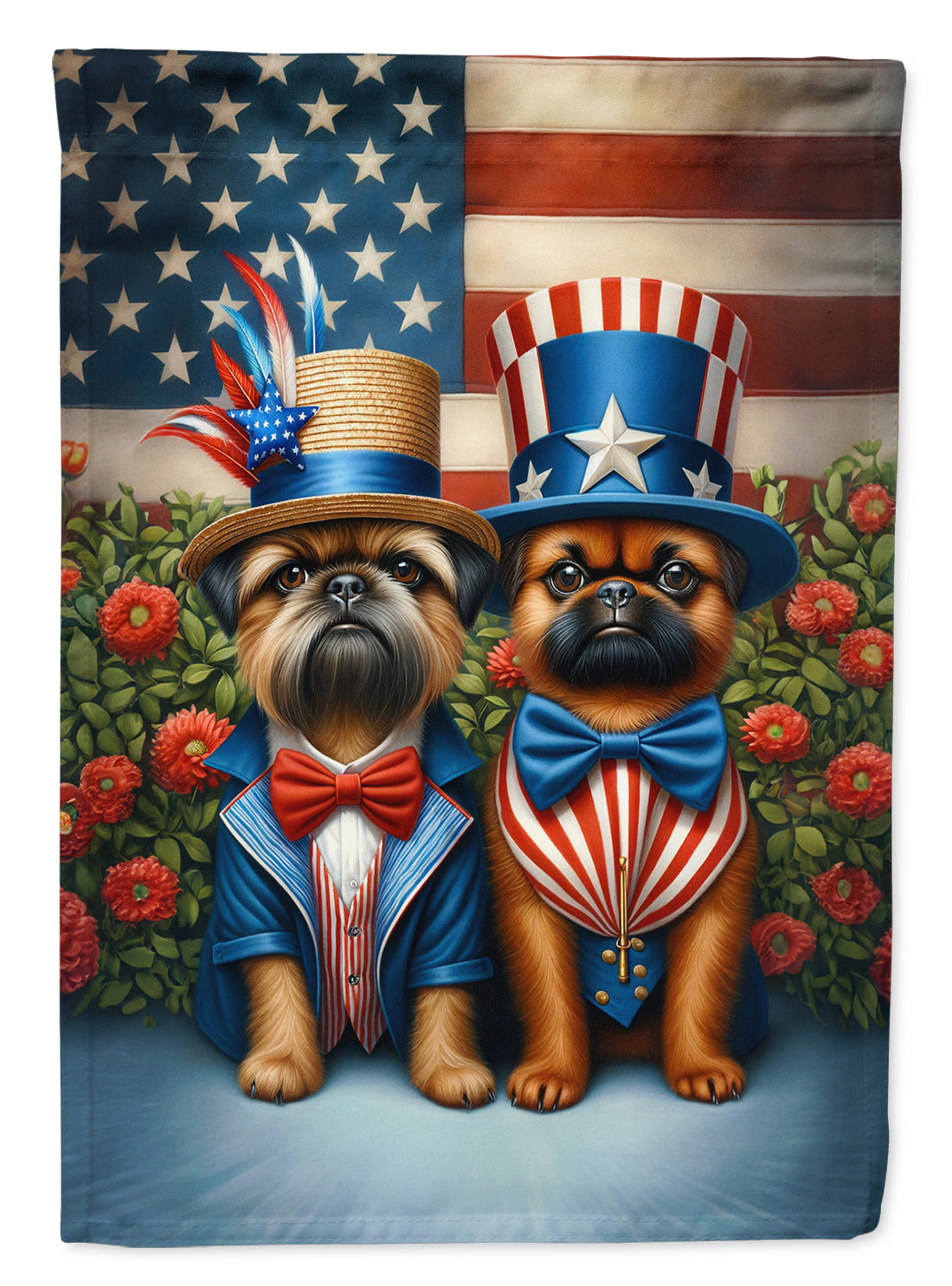 All American Brussels Griffon Garden Flag – Dogs with American Flag Background by Caroline’s Treasures