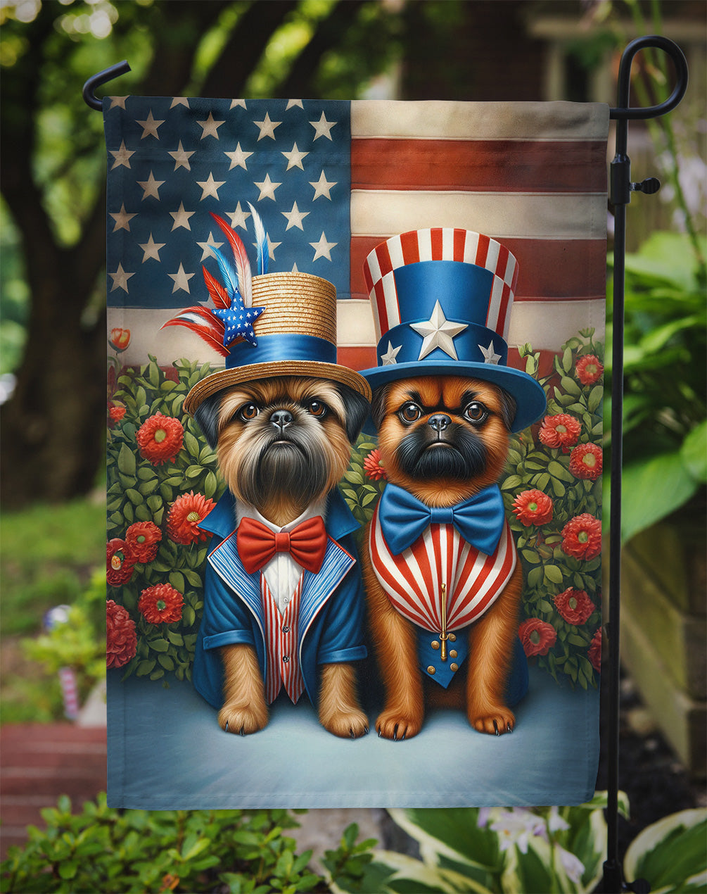 All American Brussels Griffon Garden Flag – Dogs with American Flag Background by Caroline’s Treasures