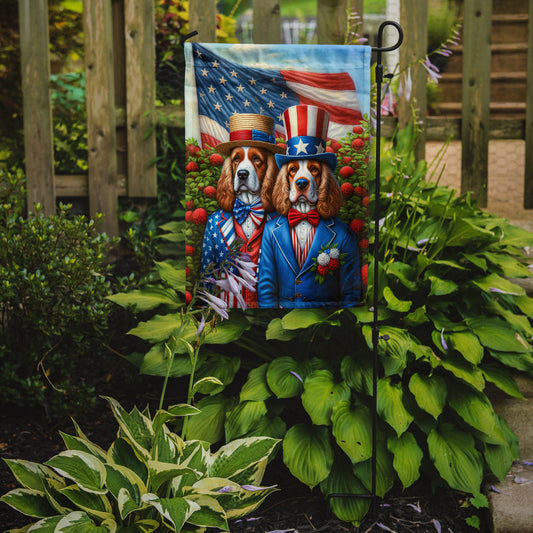 All American Clumber Spaniel Garden Flag – Dogs with American Flag Background by Caroline’s Treasures