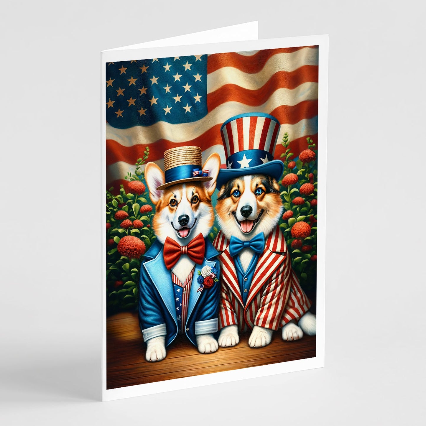 All American Corgi Greeting Cards Pack of 8