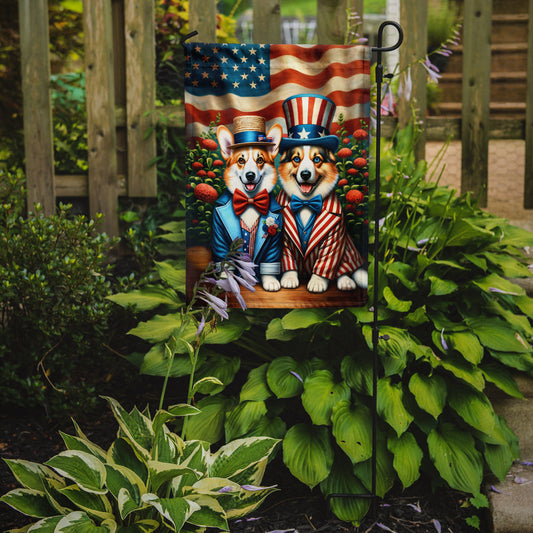 All American Corgi Garden Flag – Dogs with American Flag Background by Caroline’s Treasures