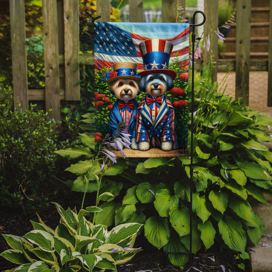 All American Dandie Dinmont Terrier Garden Flag – Dogs with American Flag Background by Caroline’s Treasures