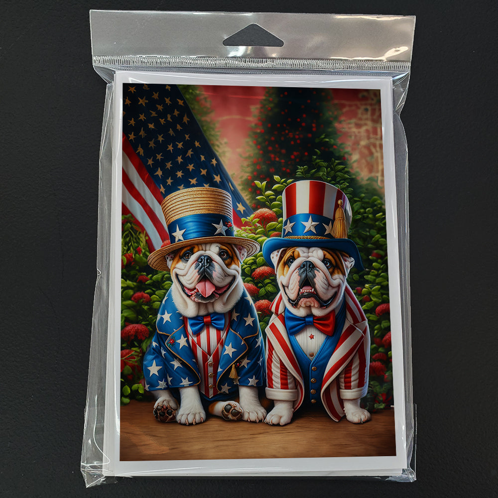 All American English Bulldog Greeting Cards Pack of 8