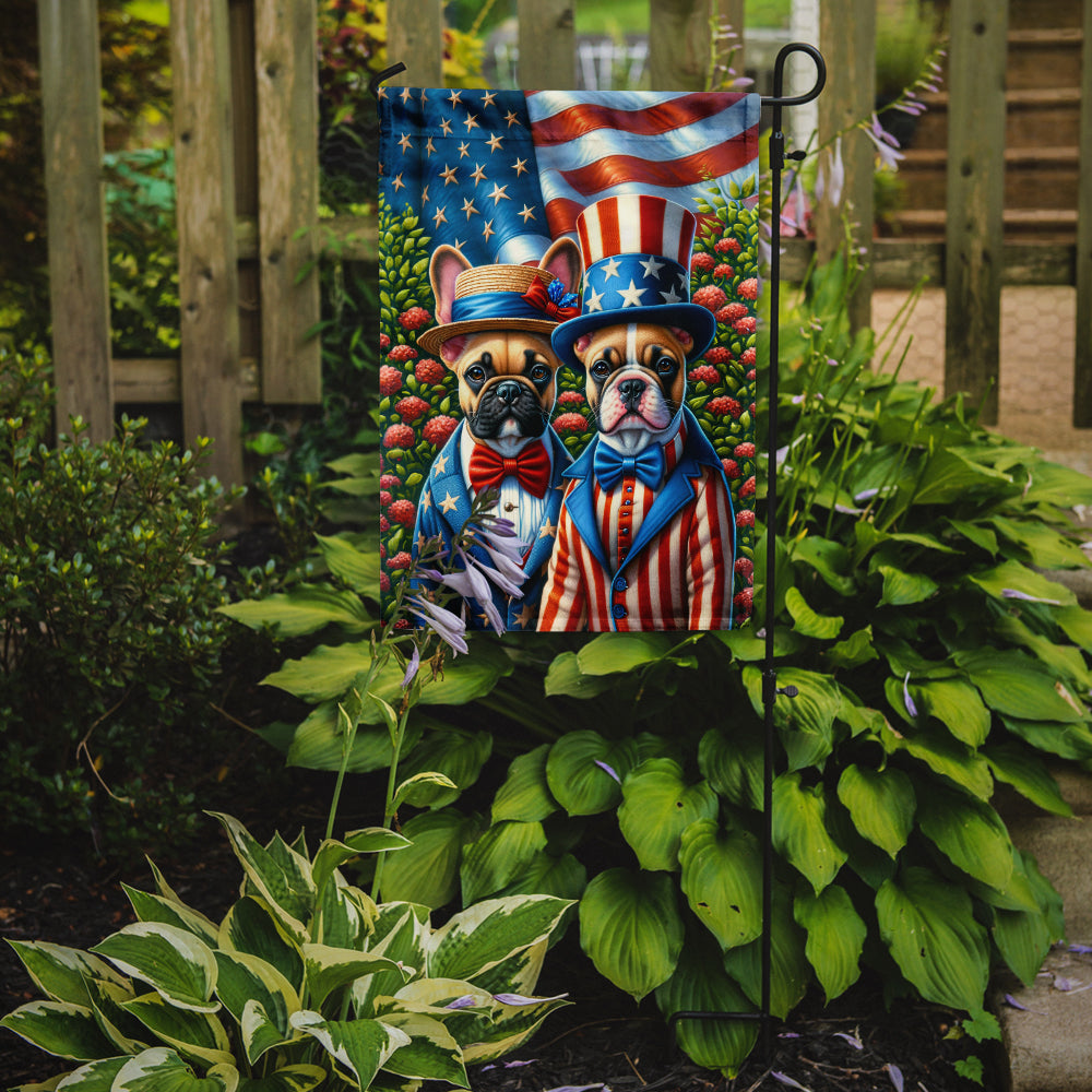 All American French Bulldog Garden Flag –  Dogs with American Flag Background by Caroline’s Treasures