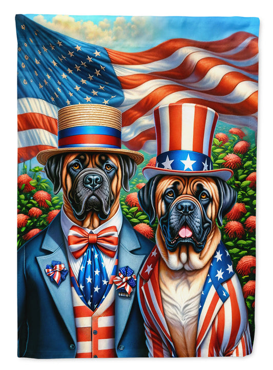 All American Mastiff Garden Flag –  Dogs with American Flag Background by Caroline’s Treasures