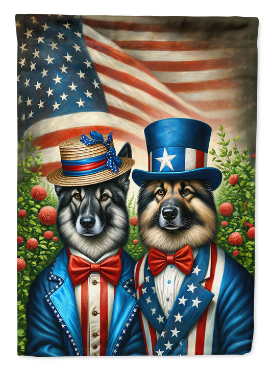 All American Norwegian Elkhound Garden Flag –  Dogs with American Flag Background by Caroline’s Treasures