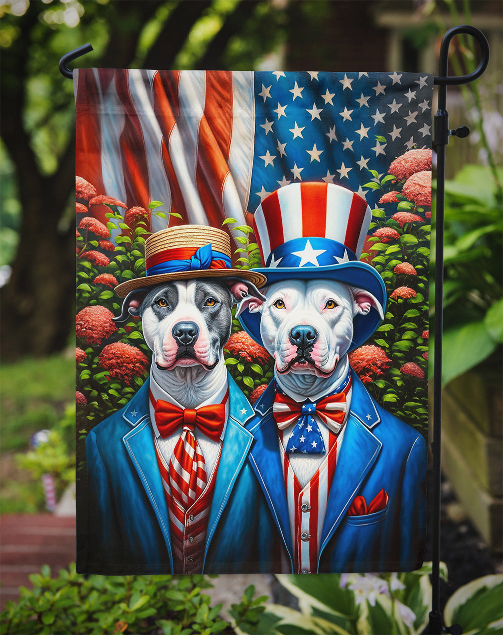 All American Pit Bull Terrier Garden Flag – Garden Flag by Caroline's Treasures