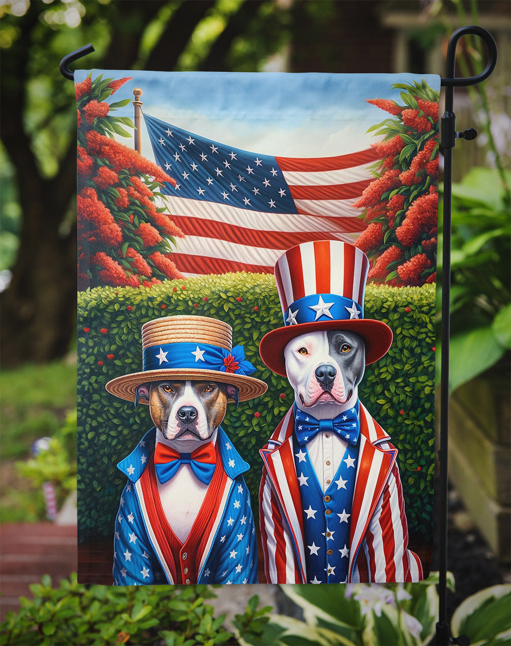 All American Pit Bull Terrier Garden Flag – Garden Flag by Caroline's Treasures