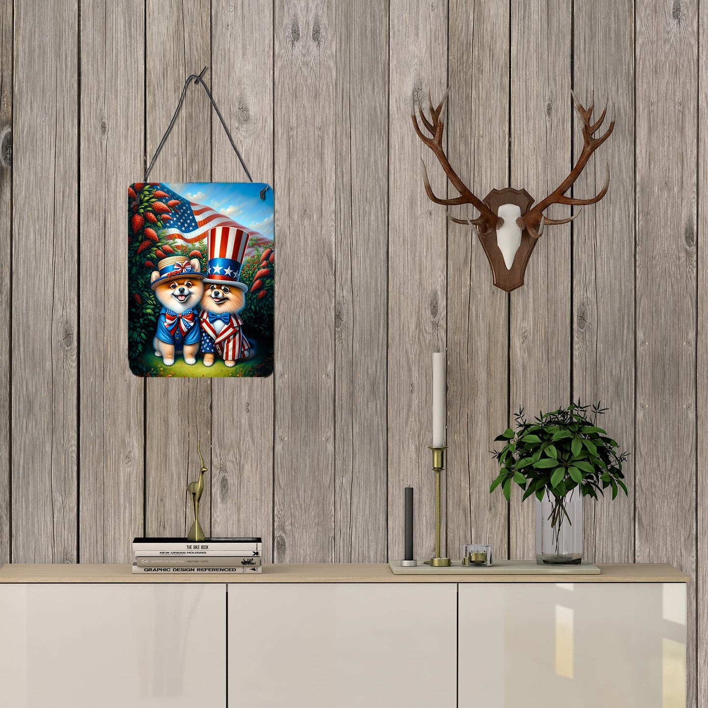 All American Pomeranian Wall or Door Hanging Prints