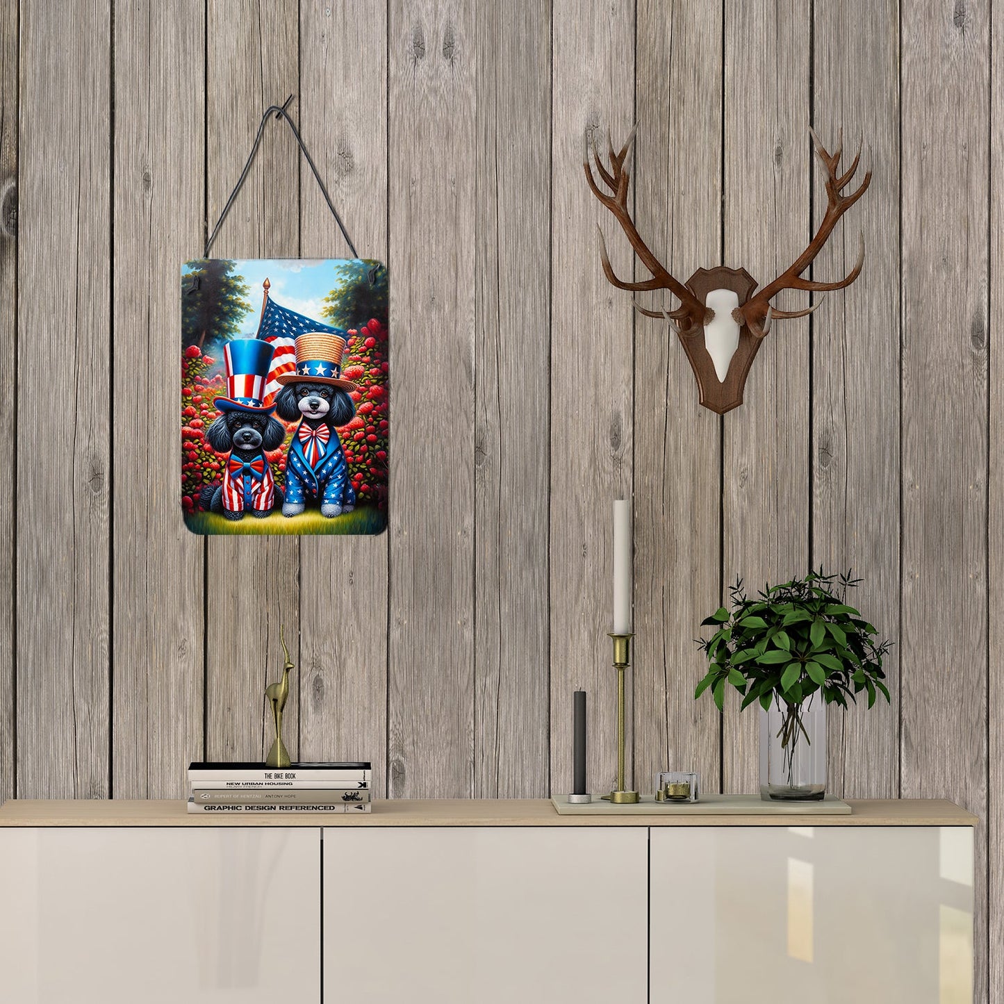 All American Poodle Wall or Door Hanging Prints