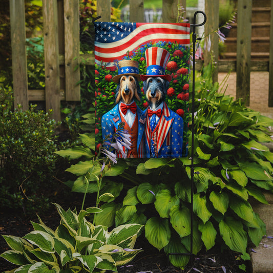 All American Scottish Deerhound Garden Flag –  Dogs with American Flag Background by Caroline’s Treasures