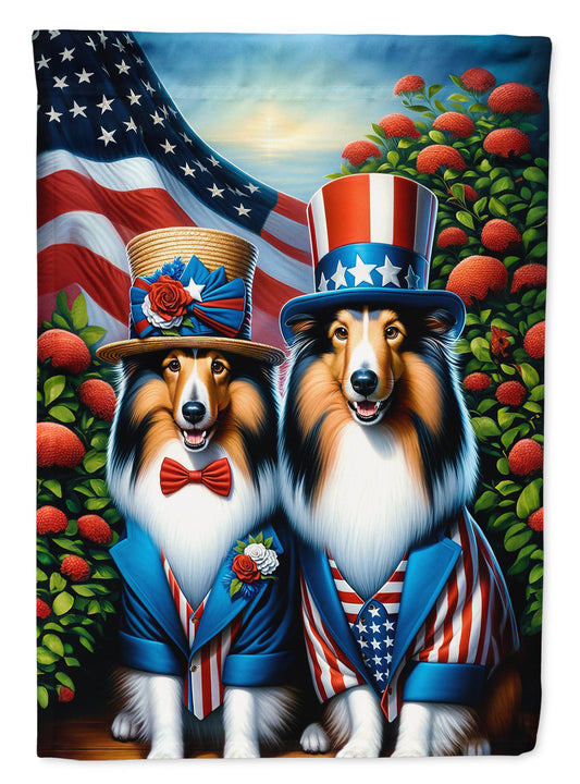 All American Sheltie Garden Flag –  Dogs with American Flag Background by Caroline’s Treasures