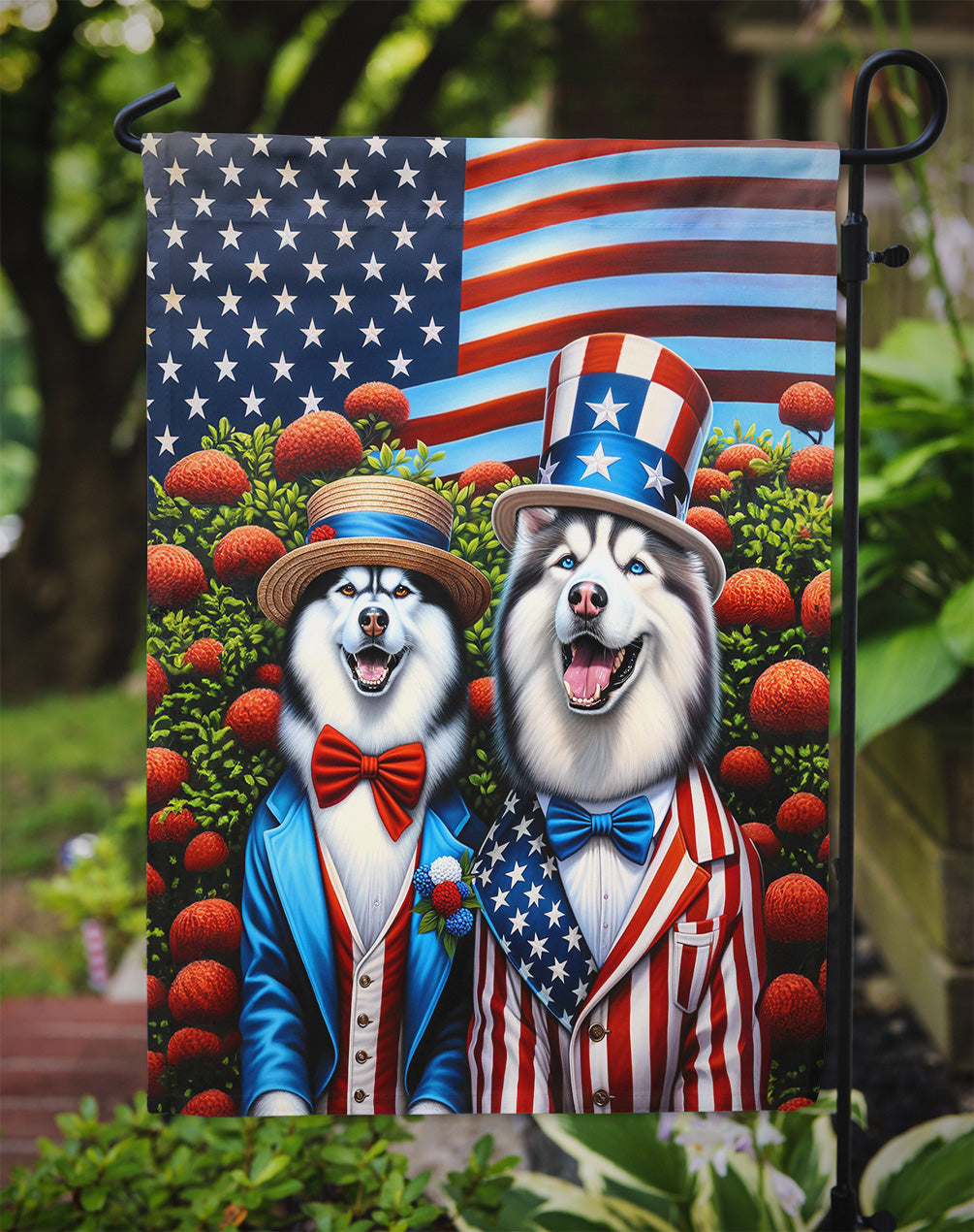 All American Siberian Husky Garden Flag – Garden Flag by Caroline's Treasures