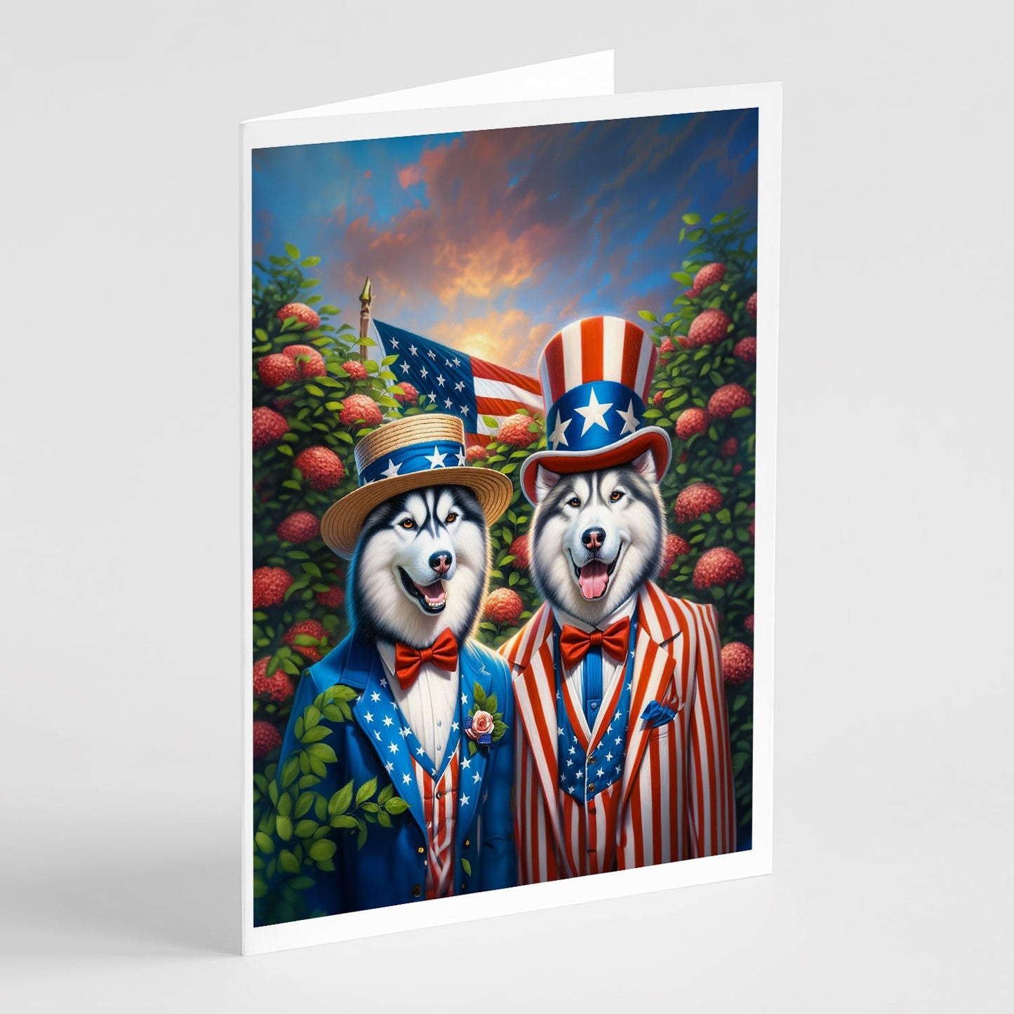 All American Siberian Husky Greeting Cards Pack of 8