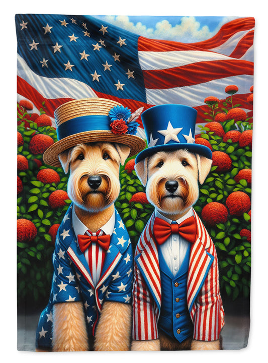 All American Wheaten Terrier Garden Flag –  Dogs with American Flag Background by Caroline’s Treasures